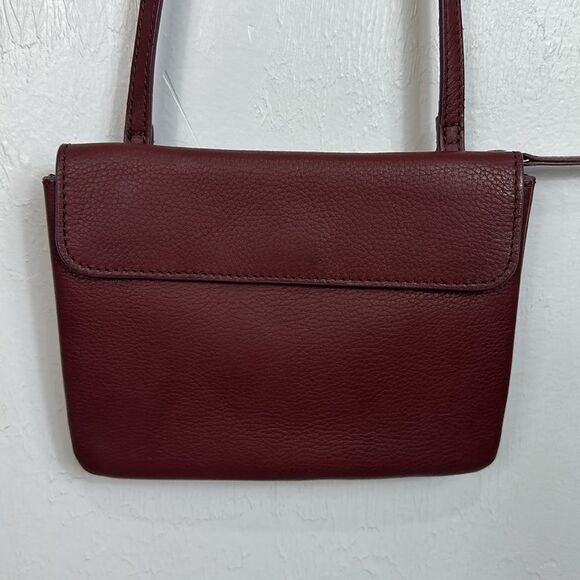 J. Jill Burgundy Leather Adjustable Strap Crossbody Bag - Picture 3 of 10